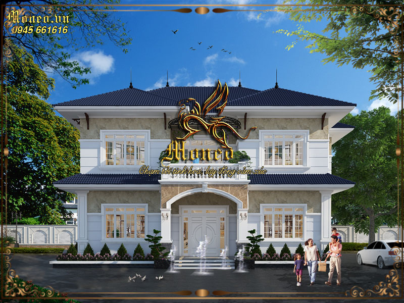thiết kế biệt thự 2 tầng tân cổ điển đẹp