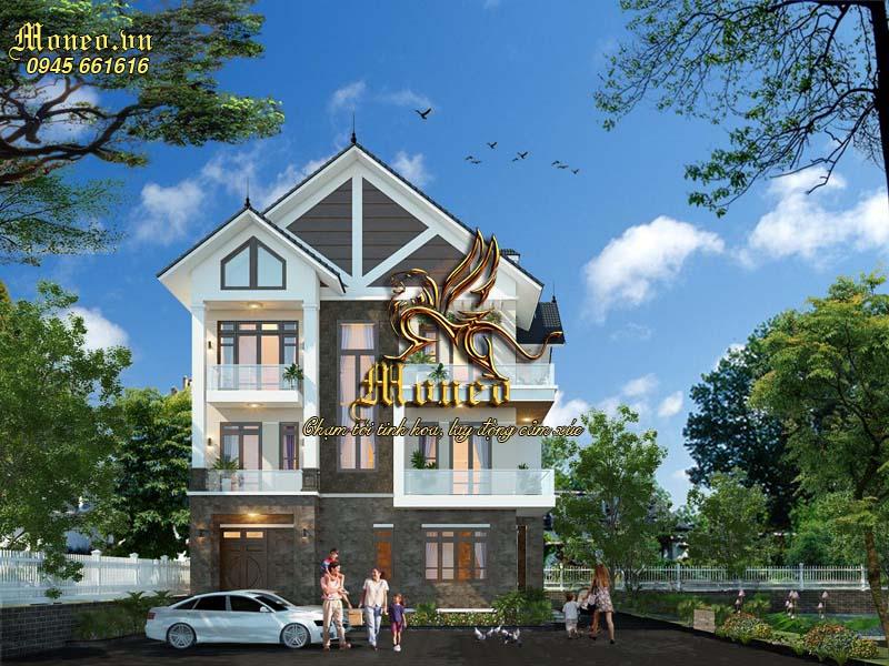 Hình ảnh mẫu nhà đẹp 3 tầng 140m2 mái thái