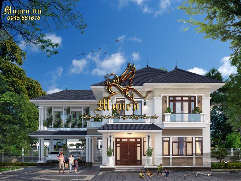 Tư vấn thiết kế mẫu biệt thự 2 tầng 200m2 sang trọng NBT2T23