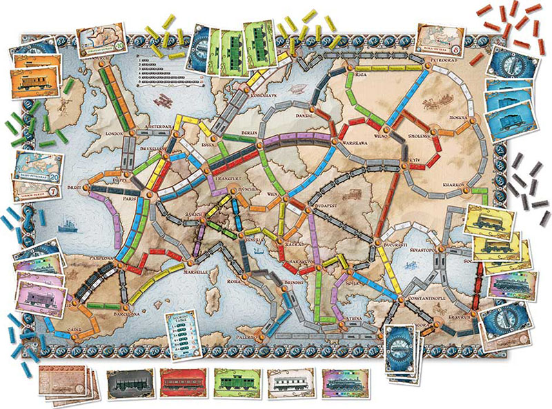 LUẬT CHƠI TICKET TO RIDE EUROPE BOARD GAME DU LỊCH CHIẾN THUẬT