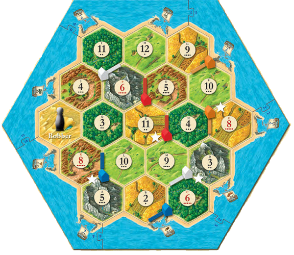 The Settlers of Catan Board Game Chiến Thuật Khai Hoang Vùng Đất Mới Hộp Đời Cổ