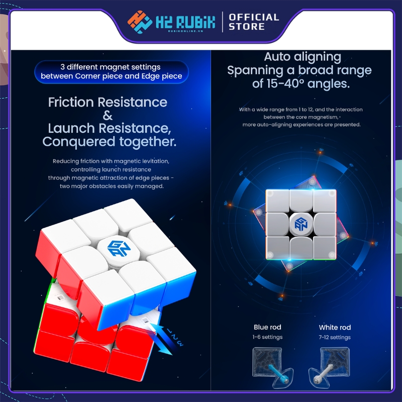 GAN 14 Maglev UV - Frosted Rubik 3x3 Tốt Nhất Thế Giới H2 Rubik Shop