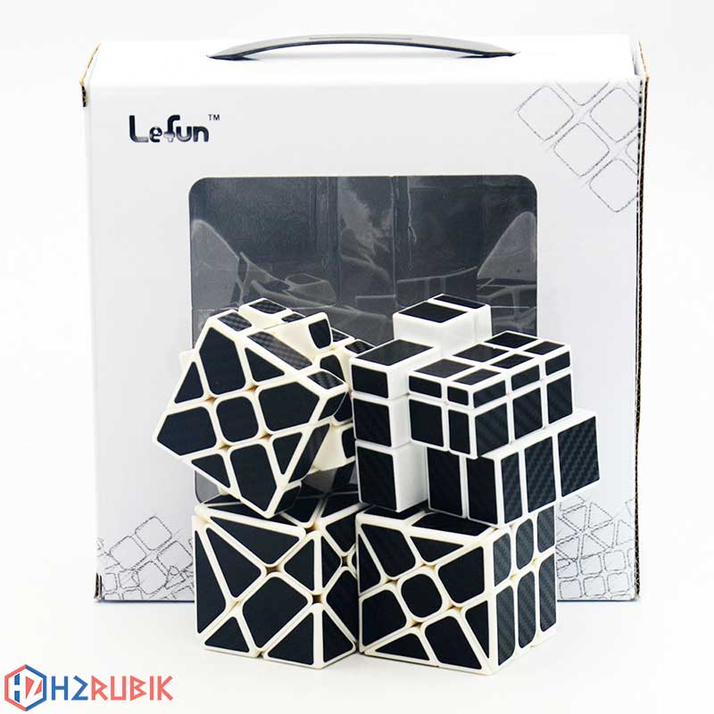 The Lefun Hollow Sticker Monochrome Cube Gift Box Combo Rubik Carbon