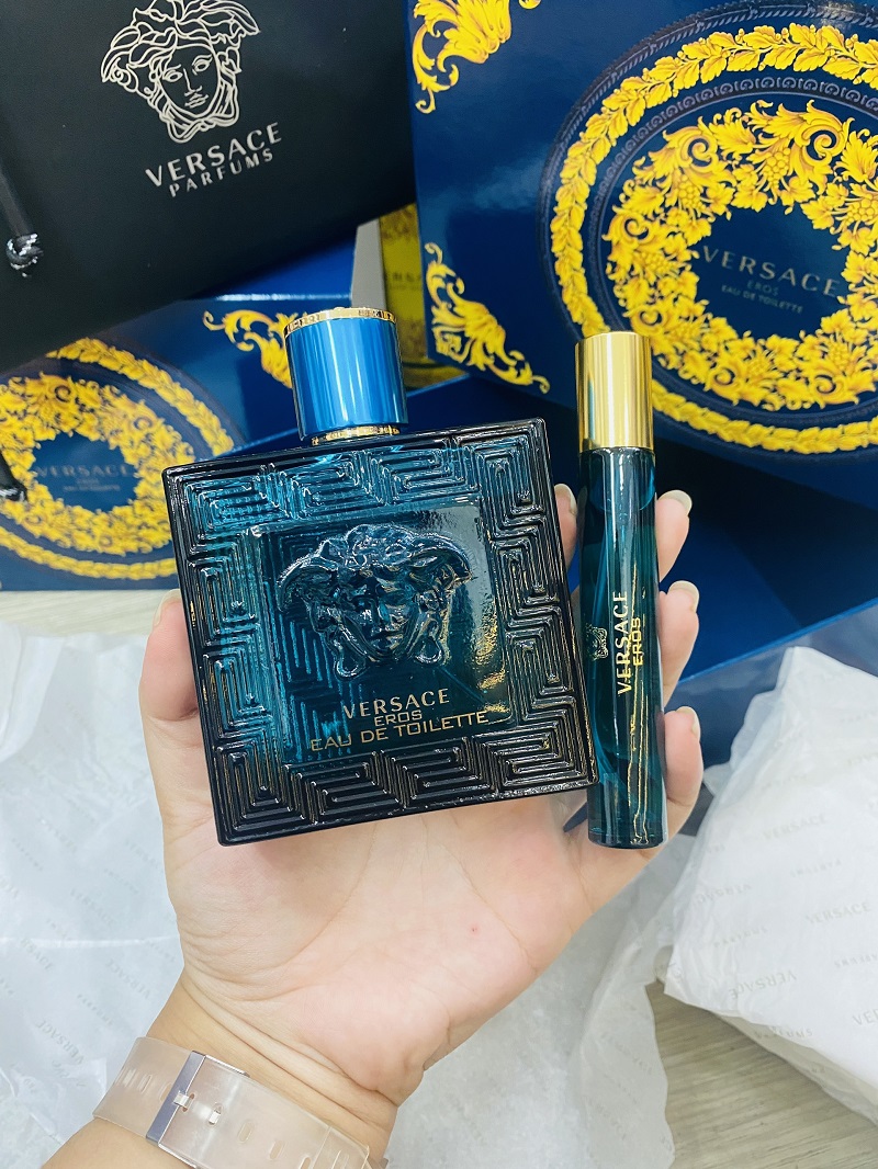 Set Nước Hoa Nam Versace Eros EDP ( 100ml+ Mini 10ml + Túi)