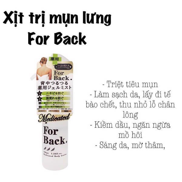 XỊT MỤN LƯNG FOR BACK MEDICATED - 100ML | Hàng Xách Tay Giá Tốt HeaStore