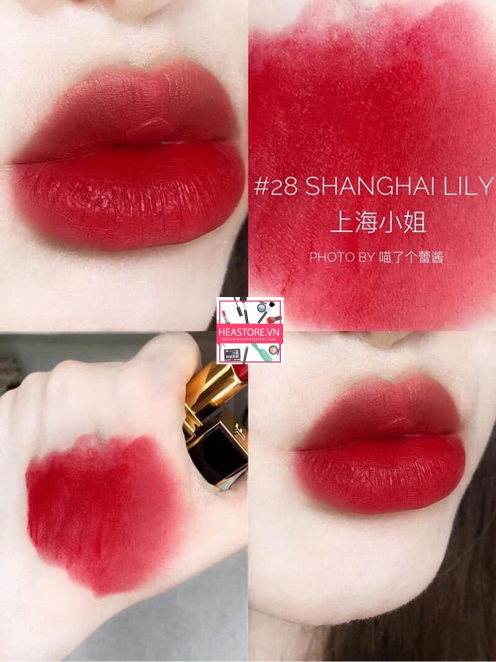 SON TOM FORD LIP COLOR SATIN MATTE  #28 SHANGHAI LILY (Màu đỏ tươi) |  Hàng Xách Tay Giá Tốt HeaStore