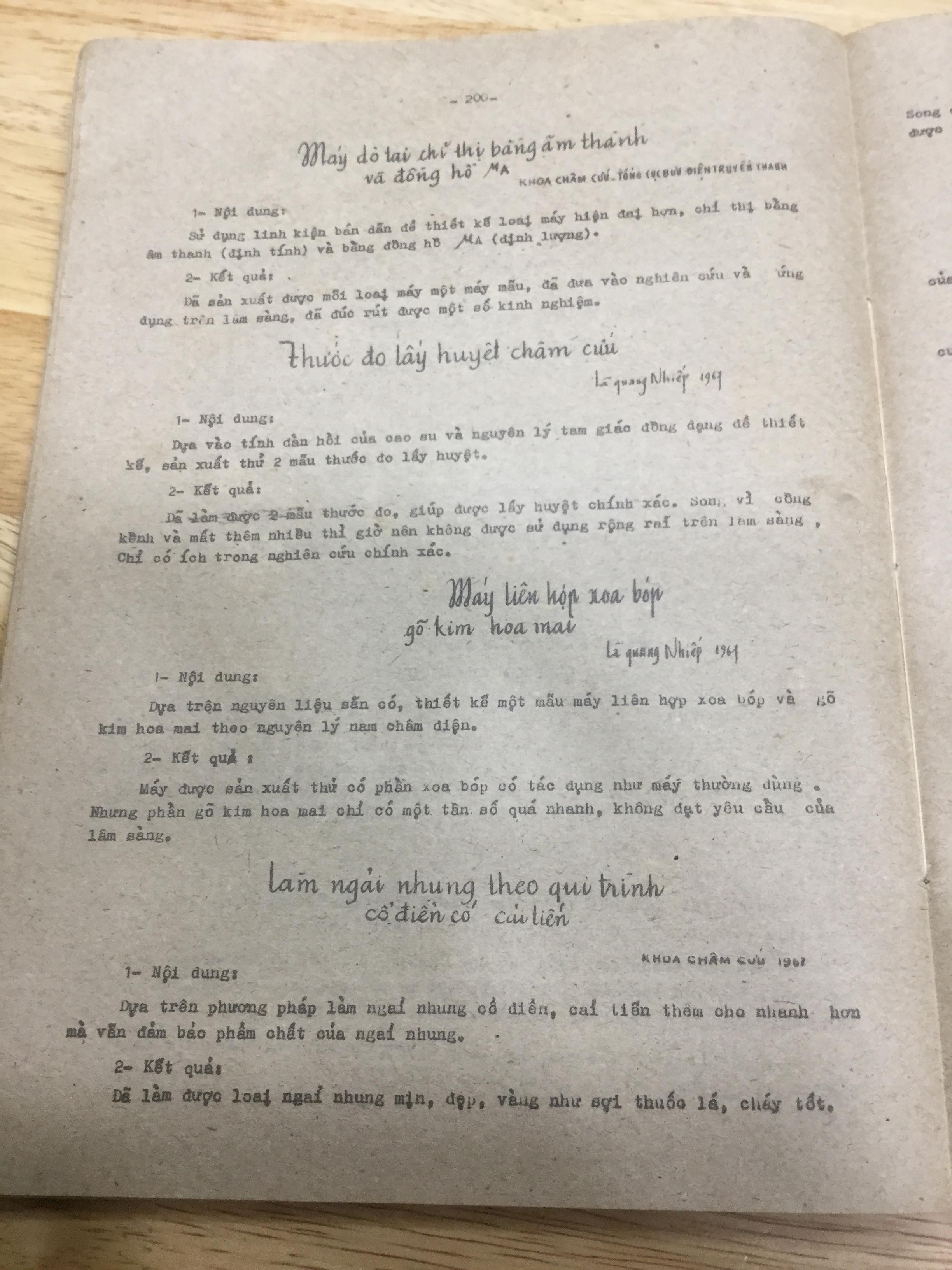 Tóm tắt những công trình nghiên cứu khoa học 1957-1987