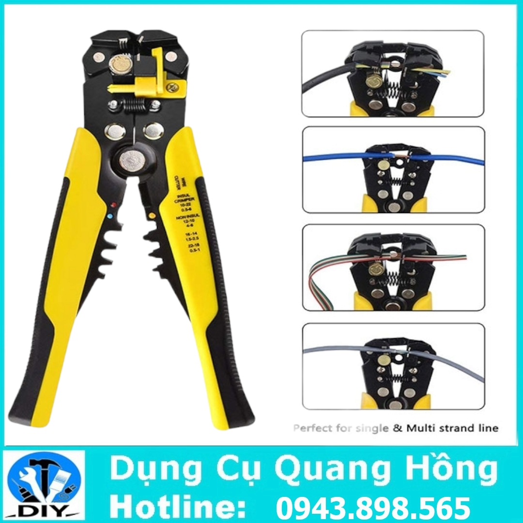 Kìm tuốt dây điện, dây cáp, bấm cos đa năng 0.2 - 6mm