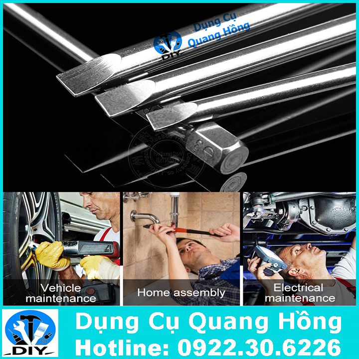 Bộ 4 mũi tô vít 2 cạnh 100mm Broppe chuôi lục giác cho khoan pin và khoan điện