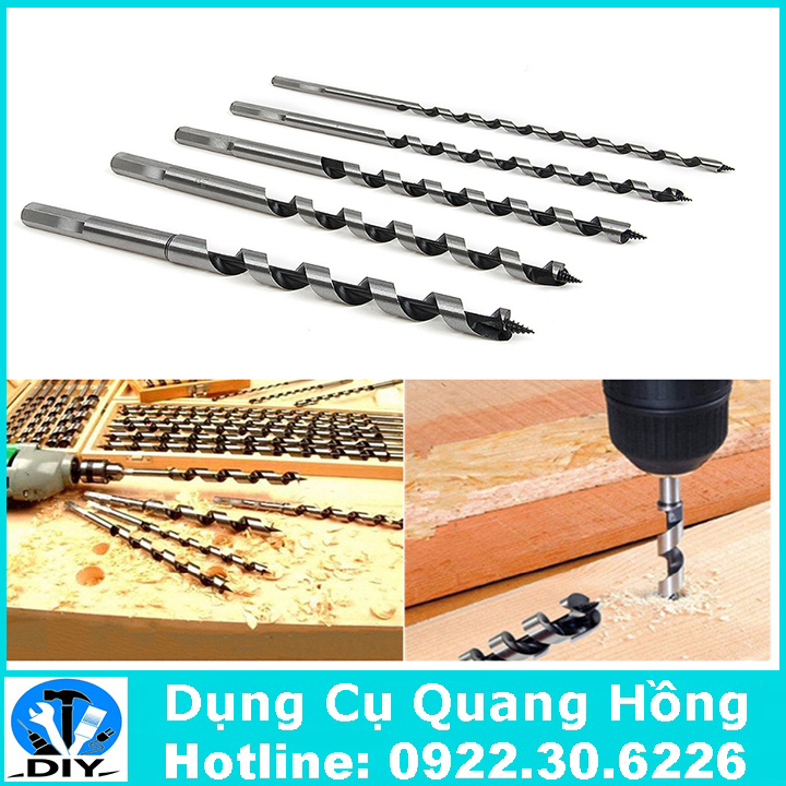 Bộ 5 mũi khoan gỗ xoắn ốc chuyên dụng