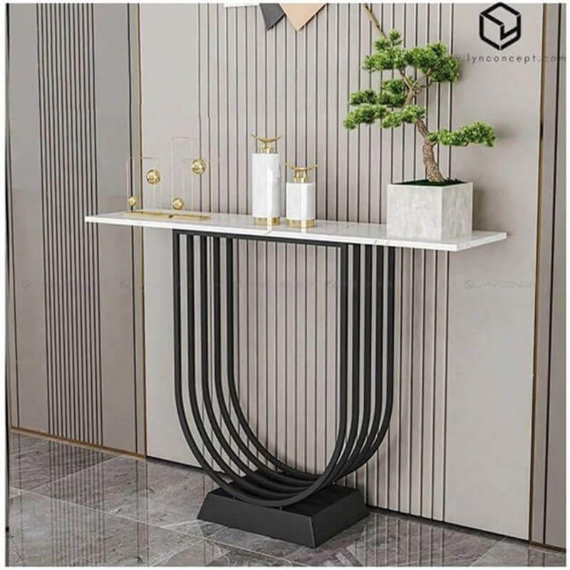 Mẫu Bàn Console Mặt Đá Chân Sắt Đẹp Hiện Nay
