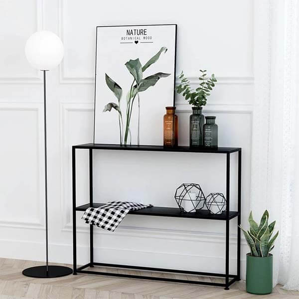 Bàn Console Mặt Gỗ Chân Sắt Cao Đơn Giản