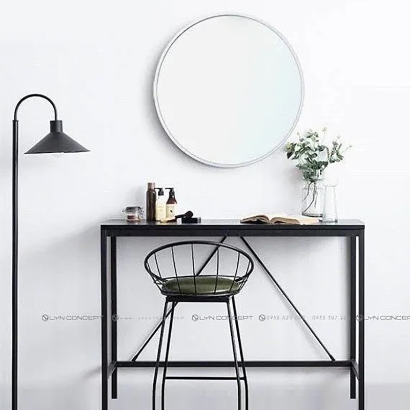 Bàn Console Mặt Gỗ Chân Sắt Sơn Đen Đơn Giản - BTT01G2