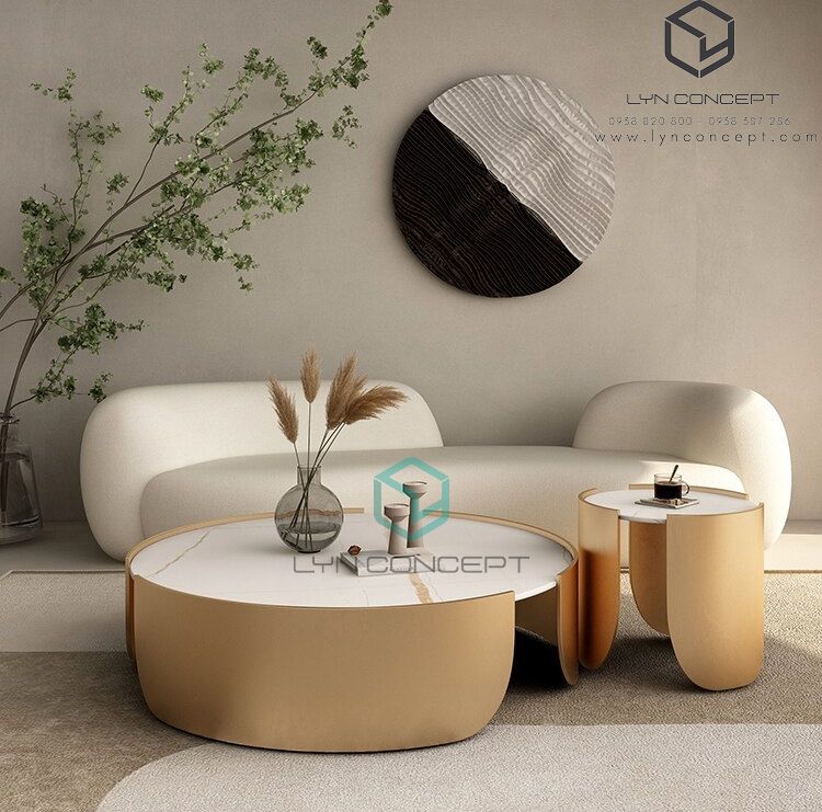 Bàn Sofa Tròn Đôi Satina– Thiết Kế Tinh Tế Cho không Gian Sống Hiện Đại