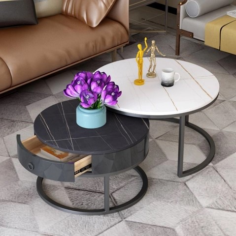 50+ Mẫu Bàn Trà Tròn, Bàn Sofa Tròn Chân Sắt Mặt Đá Đẹp, Hiện Đại