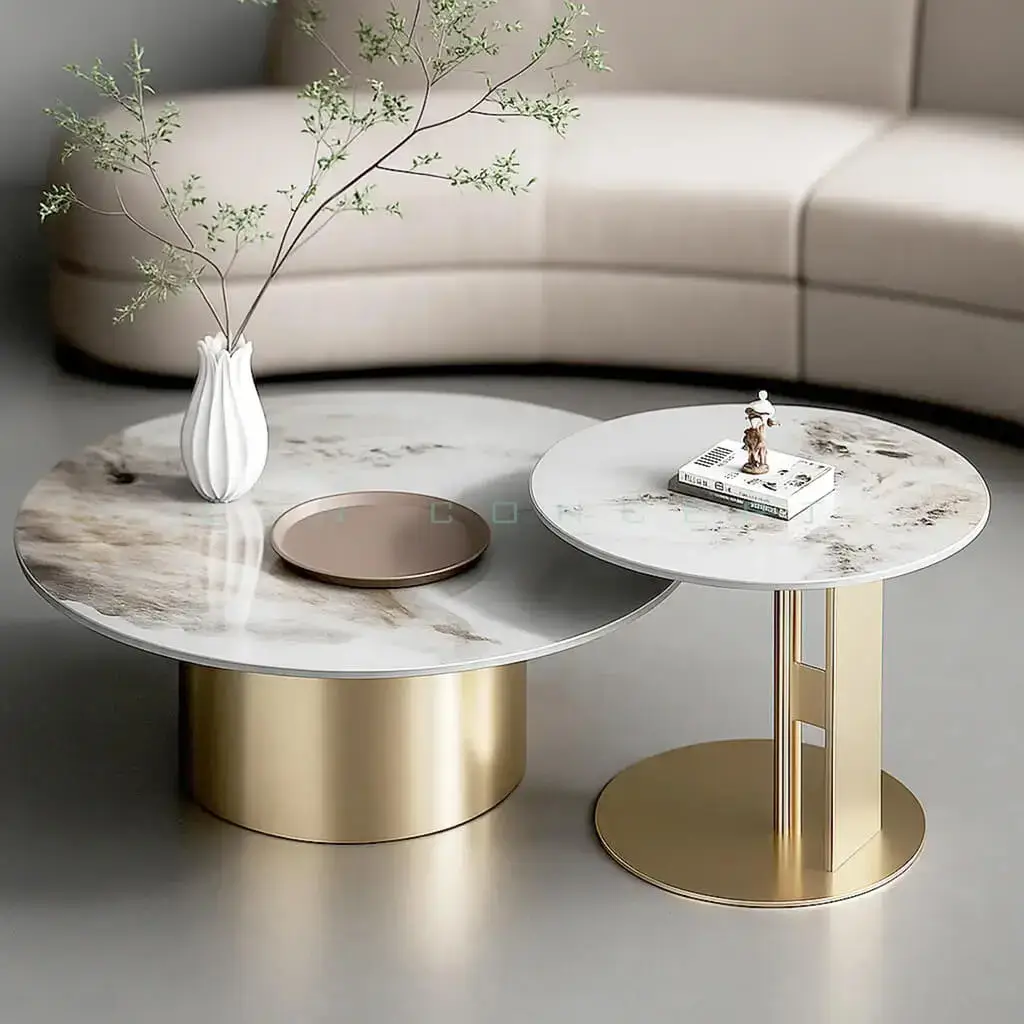 Bàn Sofa Tròn Đôi Mặt Đá – Giá Sale 