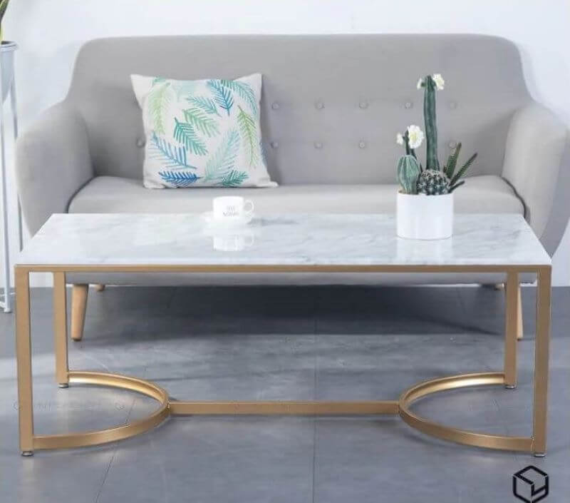 Mẫu Bàn Trà Chữ Nhật Chân Sắt Giảm Giá