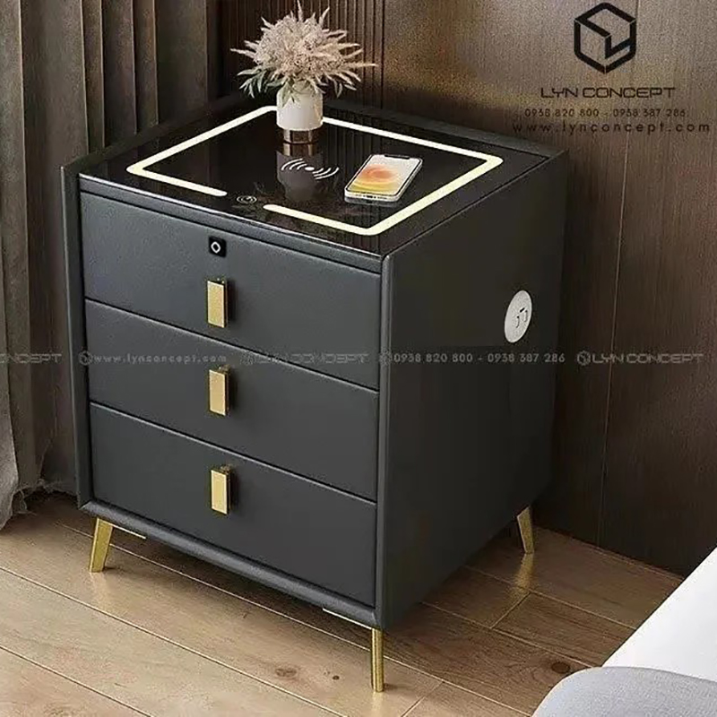Tab Đầu Giường Sạc Thông Minh Khóa Vân Tay - TĐG52.2