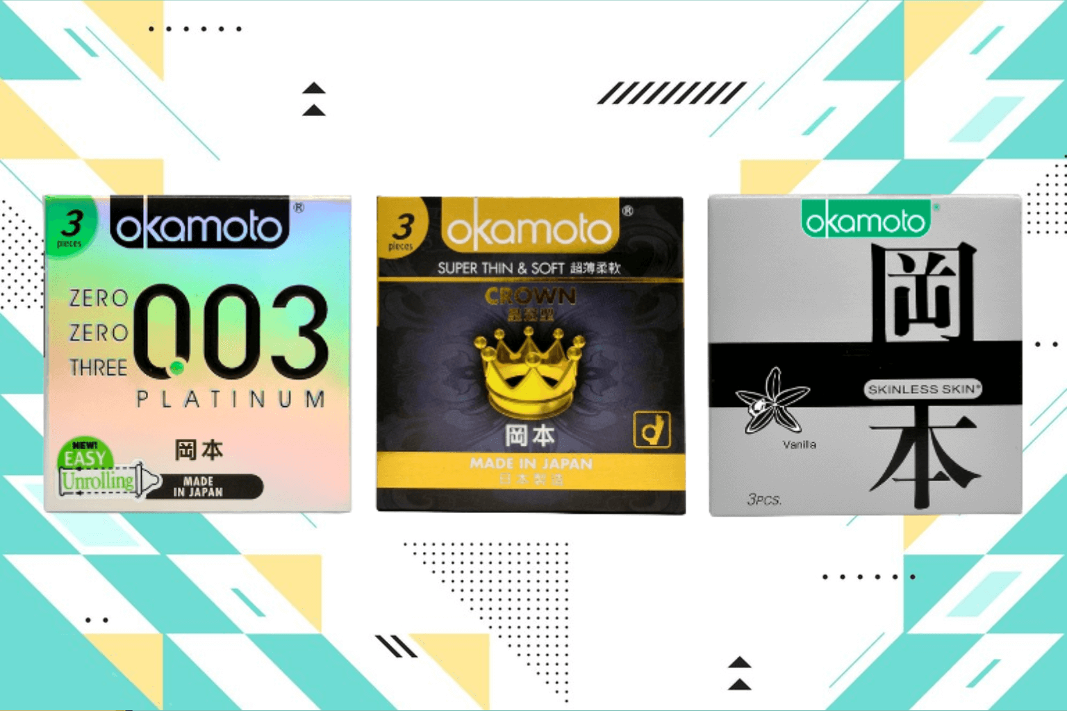 Bao cao su Okamoto 0.03mm, Okamoto 0.04mm và Okamoto 0.05mm