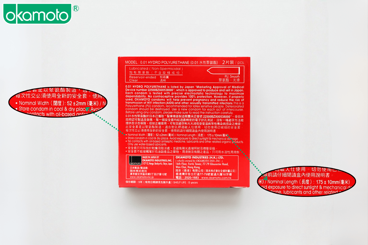 vi tri ghi kich co bao cao su tren hop okamoto