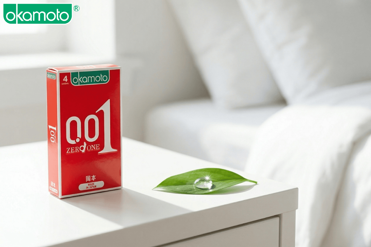 Bao cao su siêu mỏng Okamoto 0.01 Zero One giúp khôi phục cảm giác thật.