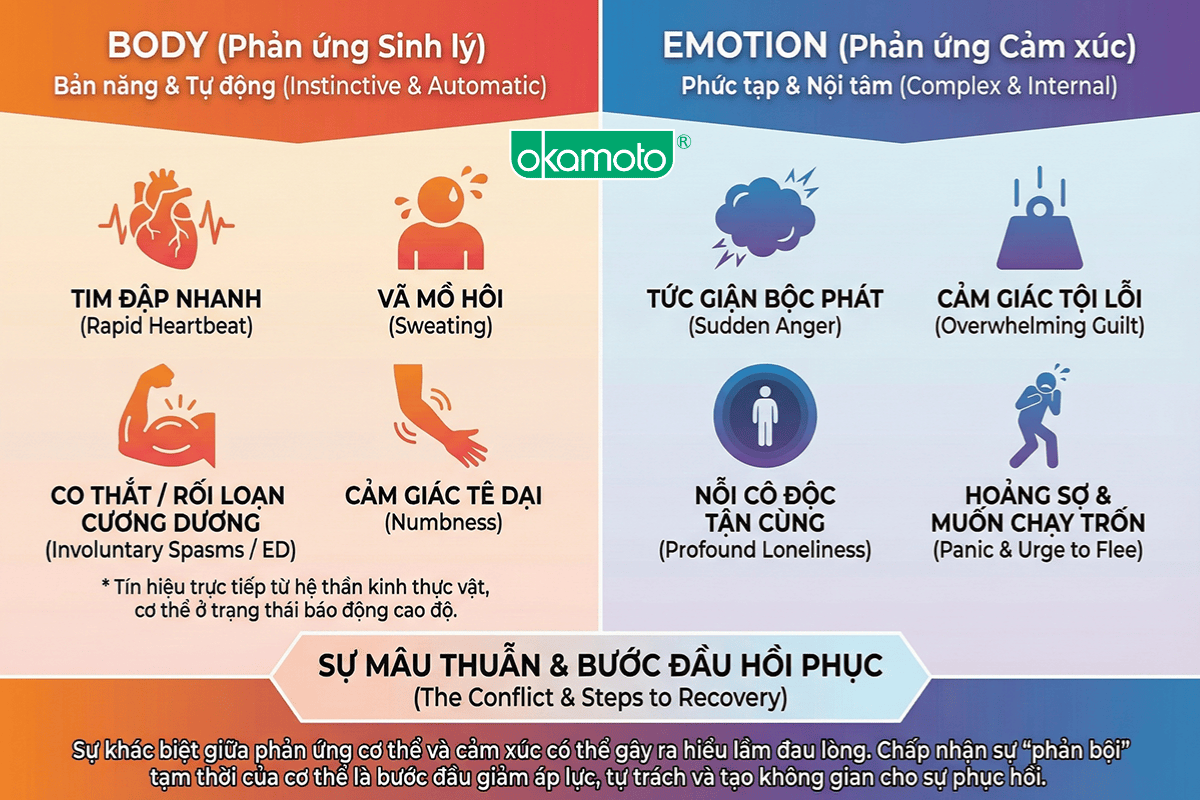 Phân biệt phản ứng sinh lý và cảm xúc khi quan hệ tình dục