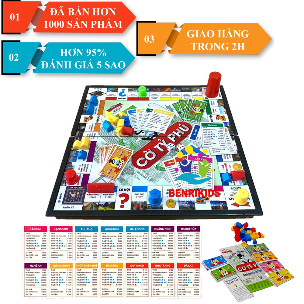 Đồ Chơi Board Game Gia Đình Vui Nhộn, Cờ Cá Ngựa Gỗ Và Cờ Tỷ Phú