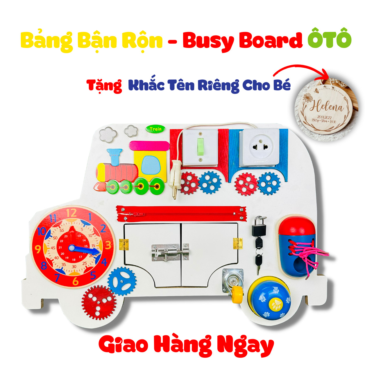 Bảng Đồ Chơi Bận Rộn Busy Board Ô Tô Đồ Chơi Thông Minh Cho Bé Học Kỹ Năng Cơ Bản