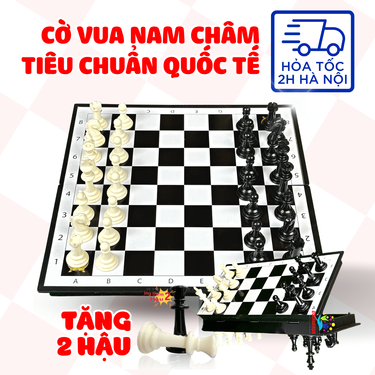 Bàn Cờ Vua Nam Châm Bằng Nhựa Theo Tiêu Chuẩn Quốc Tế Hàng Việt Nam