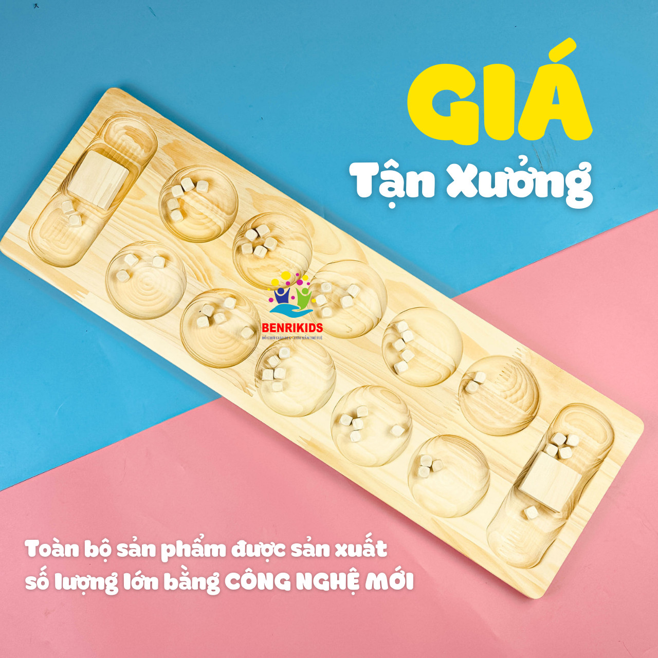 Bộ Ô Ăn Quan Bằng Gỗ Cao Cấp - Boardgame Gia Đình Vui Nhộn