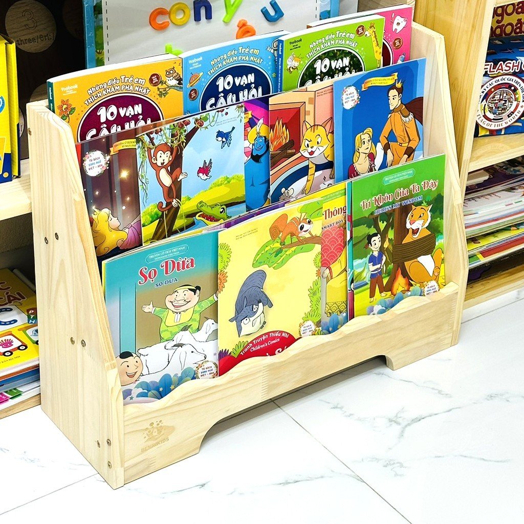 Kệ Đựng Đồ Chơi Đựng Sách Cho Bé Montessori  Bằng Gỗ Benrikids
