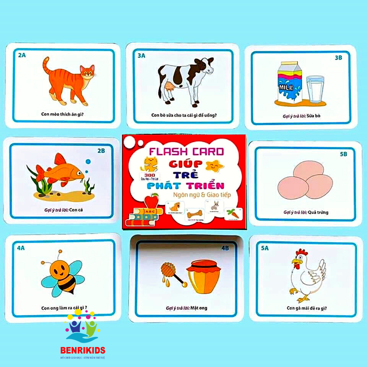 Bộ Flashcard 300 câu hỏi + trả lời giúp trẻ phát triển tư duy ngôn ngữ & giao tiếp: Ai? Cái gì? Ở đâu? Khi nào? Tại sao?