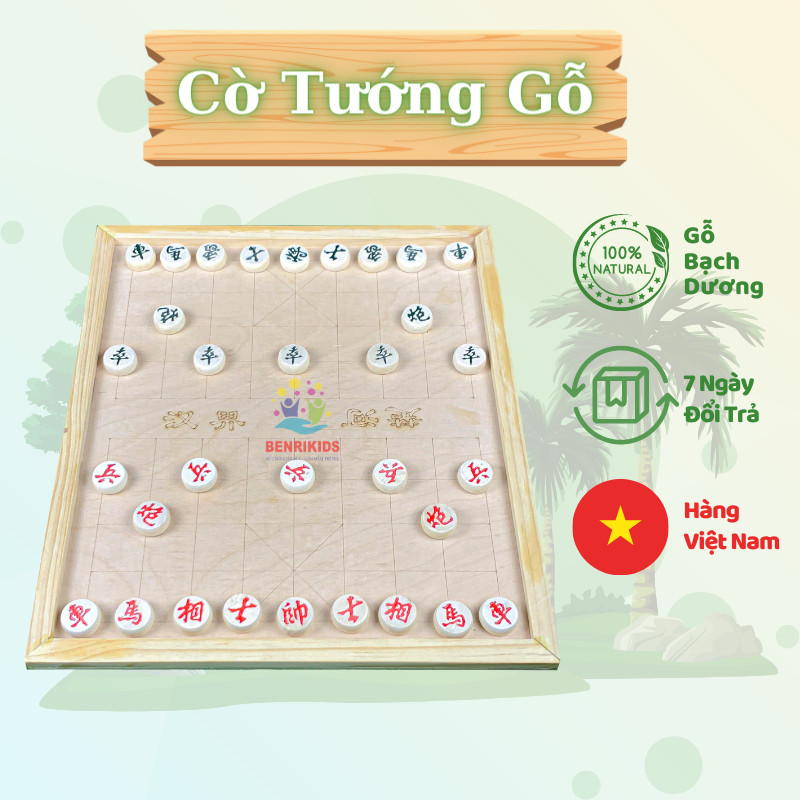 Bàn Cờ Tướng Bằng Gỗ Bạch Dương Kích Thước Siêu To Đồ Chơi Board Game Chiến Thuật