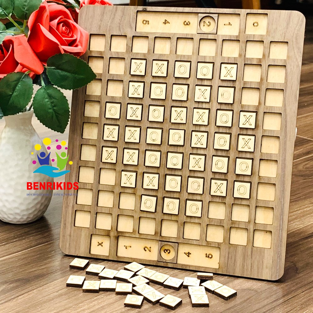 Đồ Chơi Board Game Cờ Caro Bằng Gỗ Phiên Bản Mới Kèm Cột Chia Tỷ Số Thú Vị Cho Người Chơi