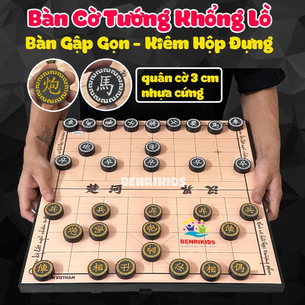 Bộ Cờ Tướng Quân Nhựa Đặc Bàn Gấp Gọn Nhựa An Toàn