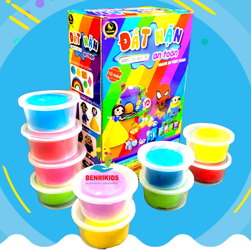 Đồ Chơi Sáng Tạo Bộ 6 Đất Nặn Làm Từ 100% Bột Mì ,Nhiều Màu ,Không Dính Tay, Không Mùi An Toàn Cho Bé