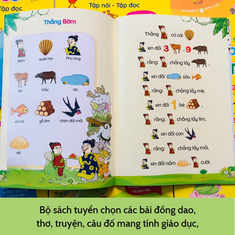 Combo 4 Cuốn Tủ Sách Tiềm Thức Cho Bé 0-6 Tuổi: Đồng Dao - Thơ - Truyện - Câu Đố Kèm File Đọc Quét Mã QR