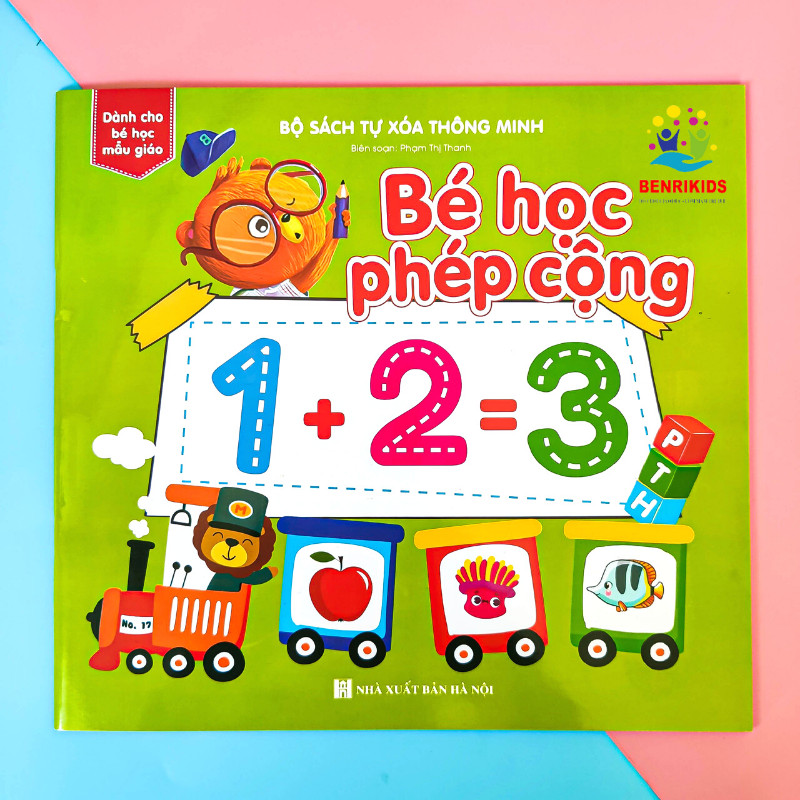 Sách Tự Xóa Thông Minh Bộ 4 Cuốn Bé Học Phép Cộng, Bé Học Phép Trừ, Phép So Sánh, Toán Tư Duy (Tặng Kèm Bút)