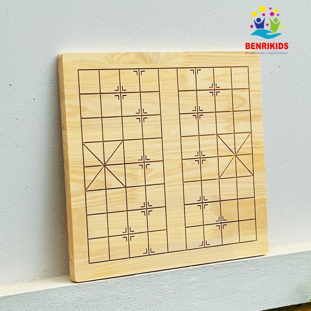 Bàn Cờ Tướng Gỗ Size 42x38Cm Không Kèm Quân Cờ Board Game Trí Tuệ Dành Cho Mọi Lứa Tuổi