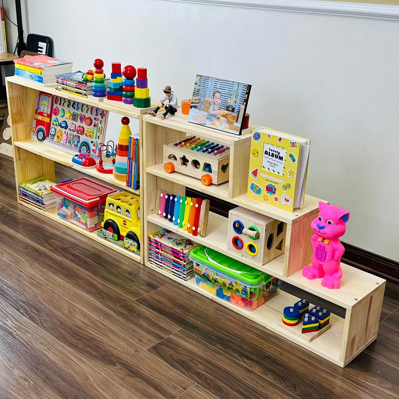 Kệ 3 Tầng Montessori Đựng Đồ Chơi Cho Bé Trang Trí Decor Phòng Cho Trẻ