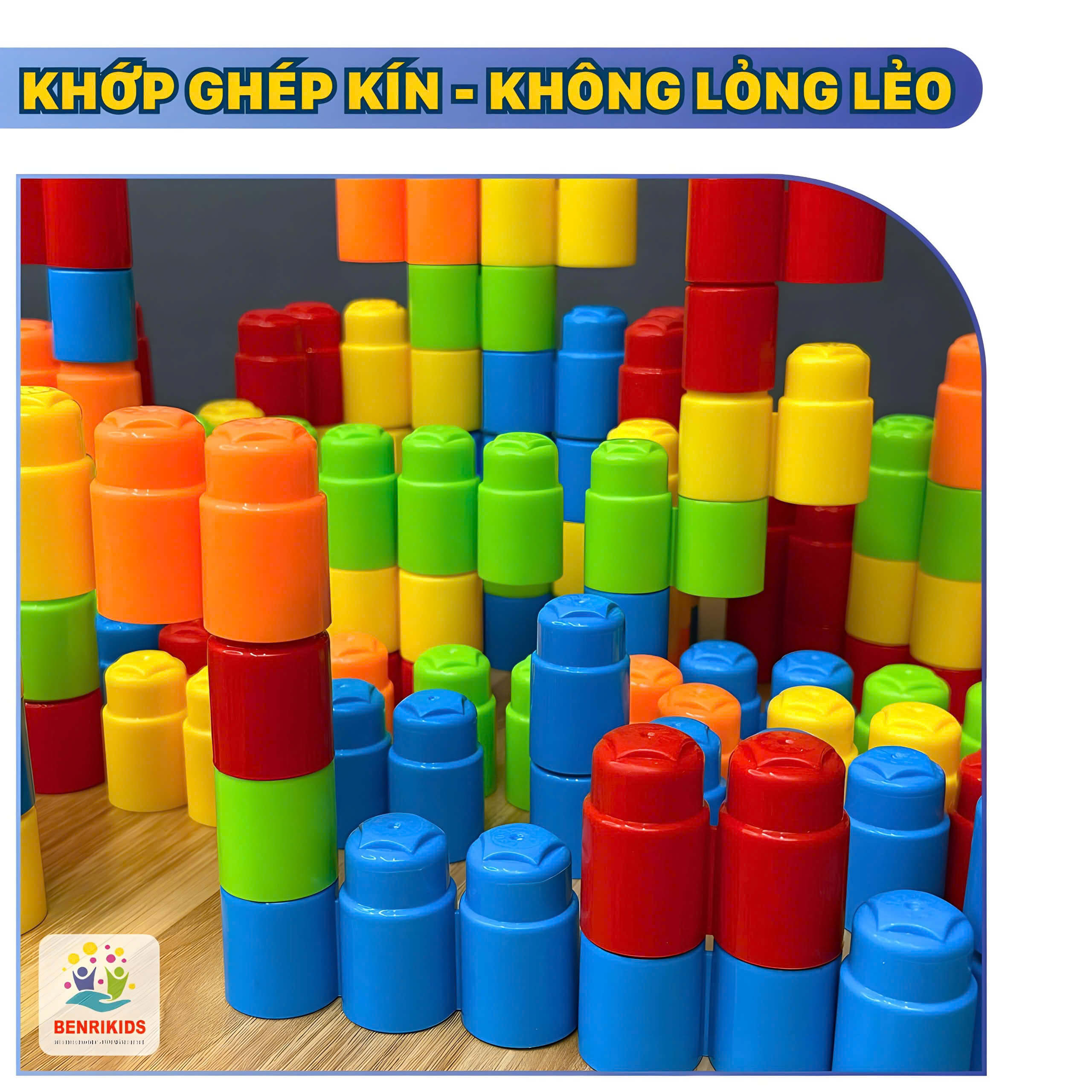 Đồ Chơi Xếp Hình Dạng Ghép Nút Benrikids Nhiều Chi Tiết Bằng Nhựa Nguyên Sinh An Toàn Cho Bé Sáng Tạo Phát Triển Tư Duy