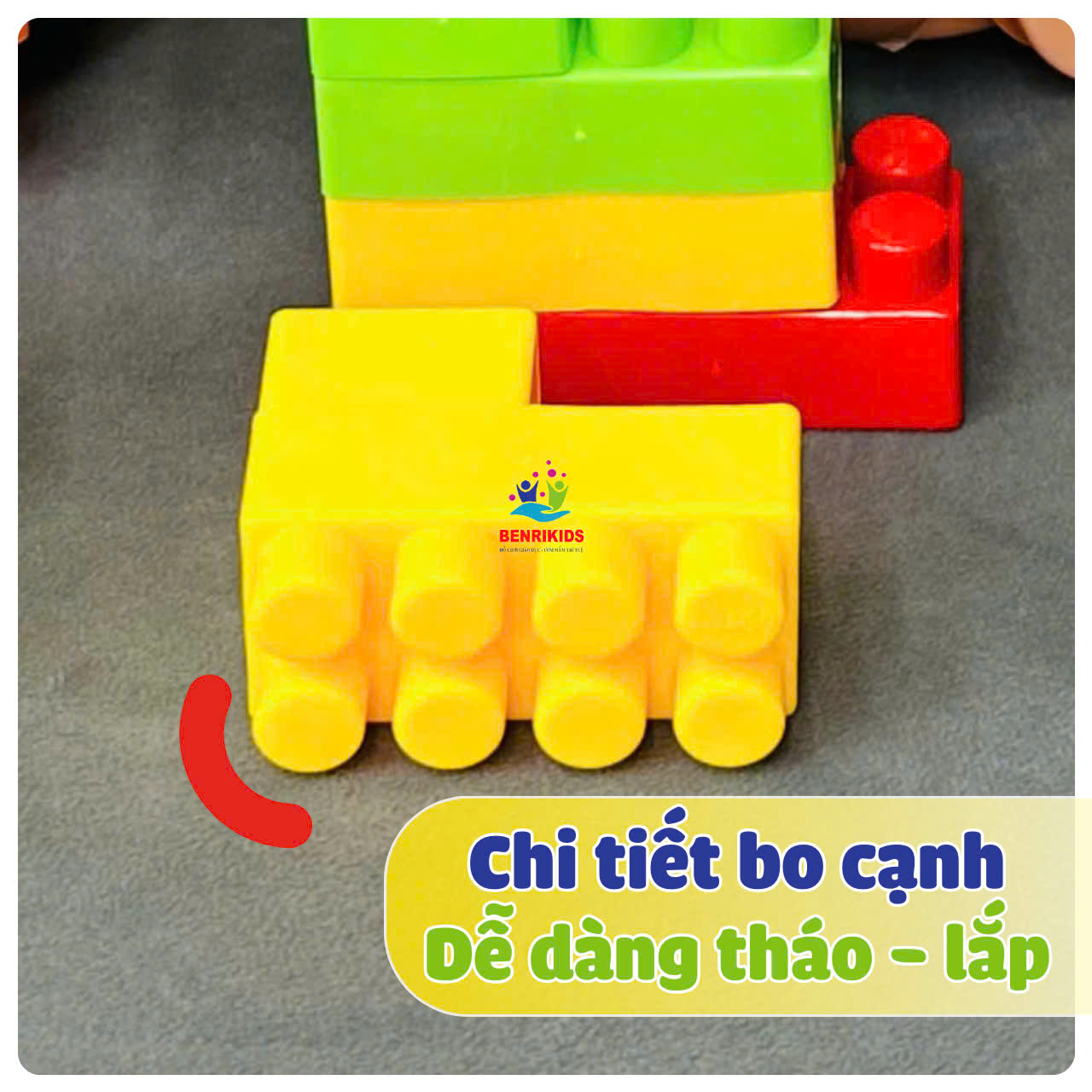 Hộp Đồ Chơi Xếp Hình 125 Chi Tiết Có Bánh Xe Đẩy Bằng Nhựa Benrikids An Toàn Cho Bé Sáng Tạo