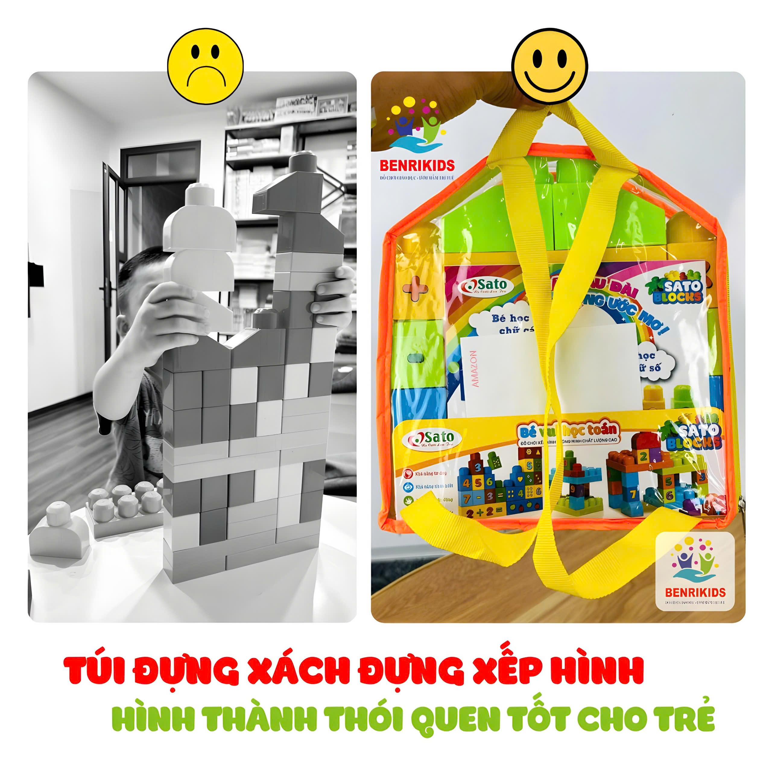 Túi Đồ Chơi Xếp Hình Số Học Giúp Bé Vừa Chơi Vừa Làm Quan Số Đếm Tập Làm Các Phép Toán