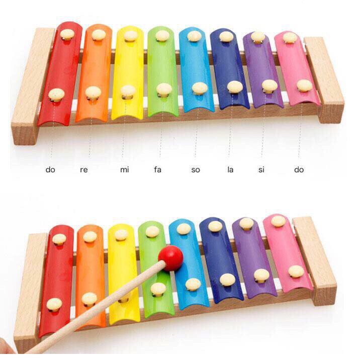 Đồ Chơi Gỗ - Đàn Xylophone 8 Âm Sắc Khung Gỗ Cho Bé Chơi Nhạc