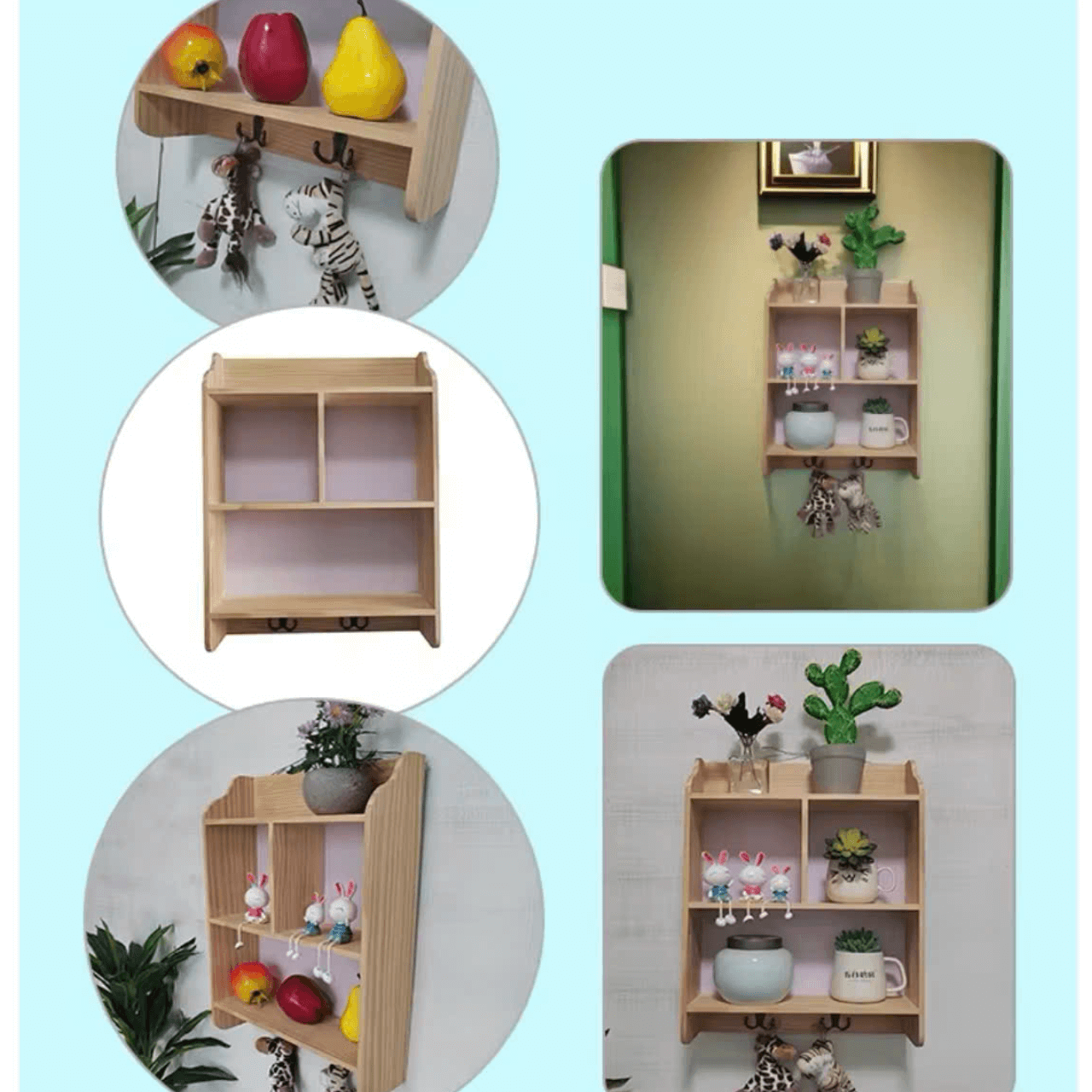 Kệ Gỗ Mầm Non Montessori Để Sàn , Kệ Sách Treo Tường Không Cần Khoan Decor Phòng Cho Bé