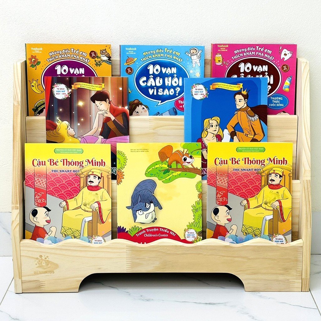 Kệ Đựng Đồ Chơi Đựng Sách Cho Bé Montessori  Bằng Gỗ Benrikids