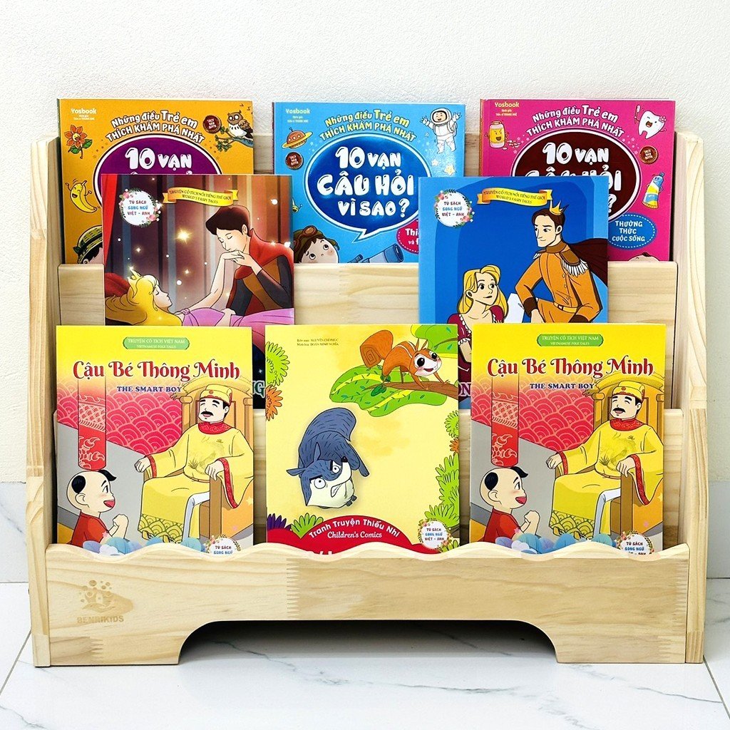 Kệ Đựng Đồ Chơi Đựng Sách Cho Bé Montessori Bằng Gỗ Benrikids Kệ Sách Để Sàn