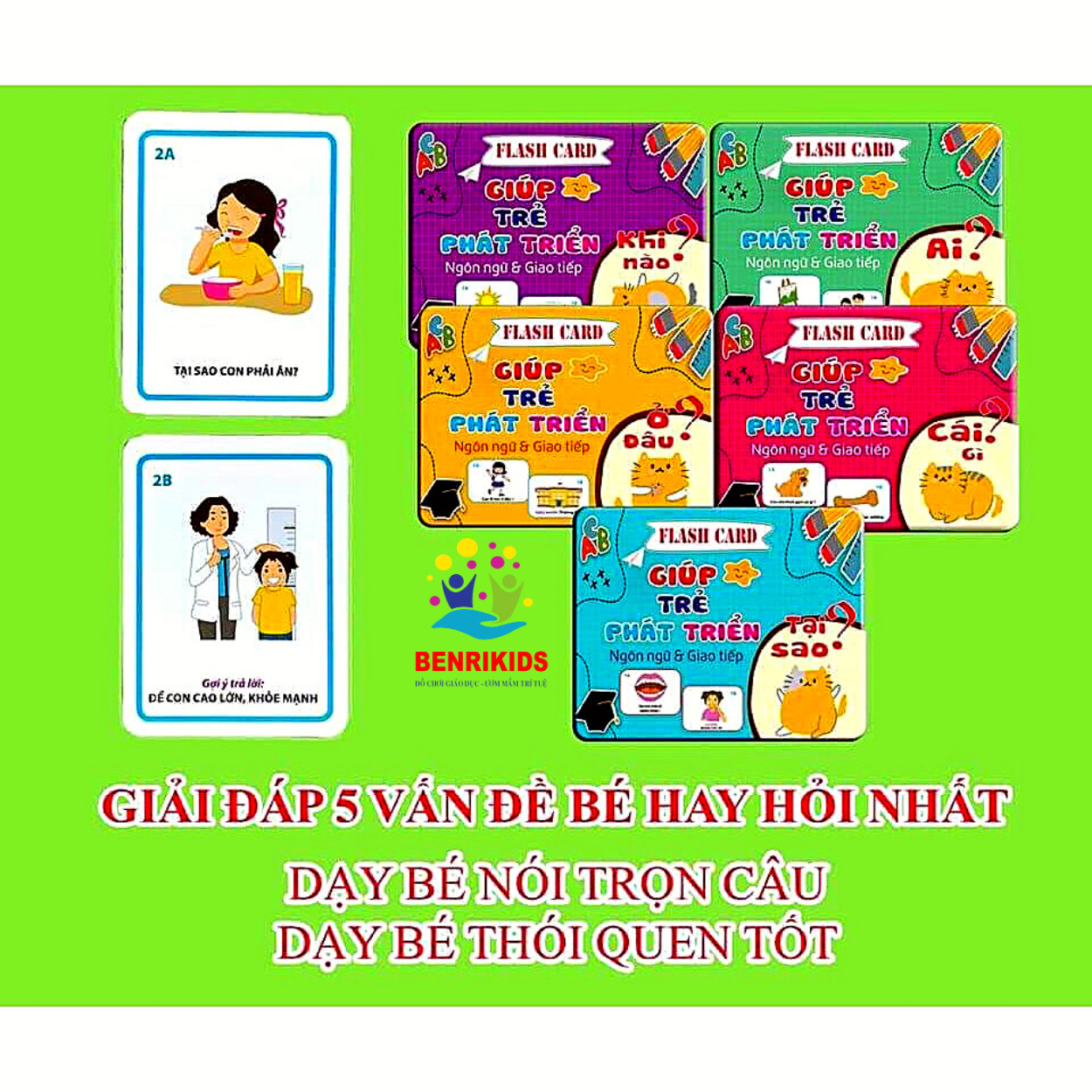 Bộ Flashcard 300 câu hỏi + trả lời giúp trẻ phát triển tư duy ngôn ngữ & giao tiếp: Ai? Cái gì? Ở đâu? Khi nào? Tại sao?