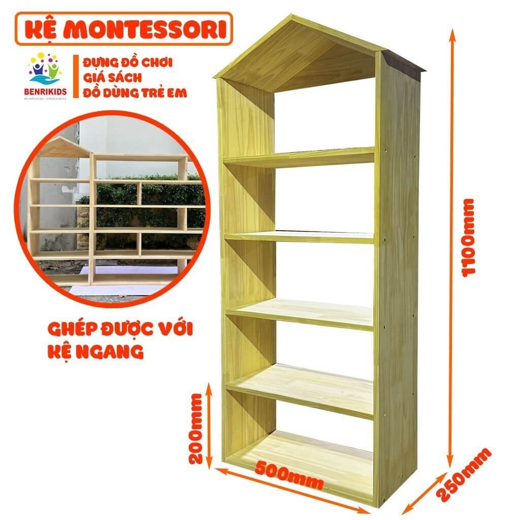 Kệ Gỗ Mầm Non Montessori Bằng Gỗ Trang Trí Decor Phòng Cho Trẻ