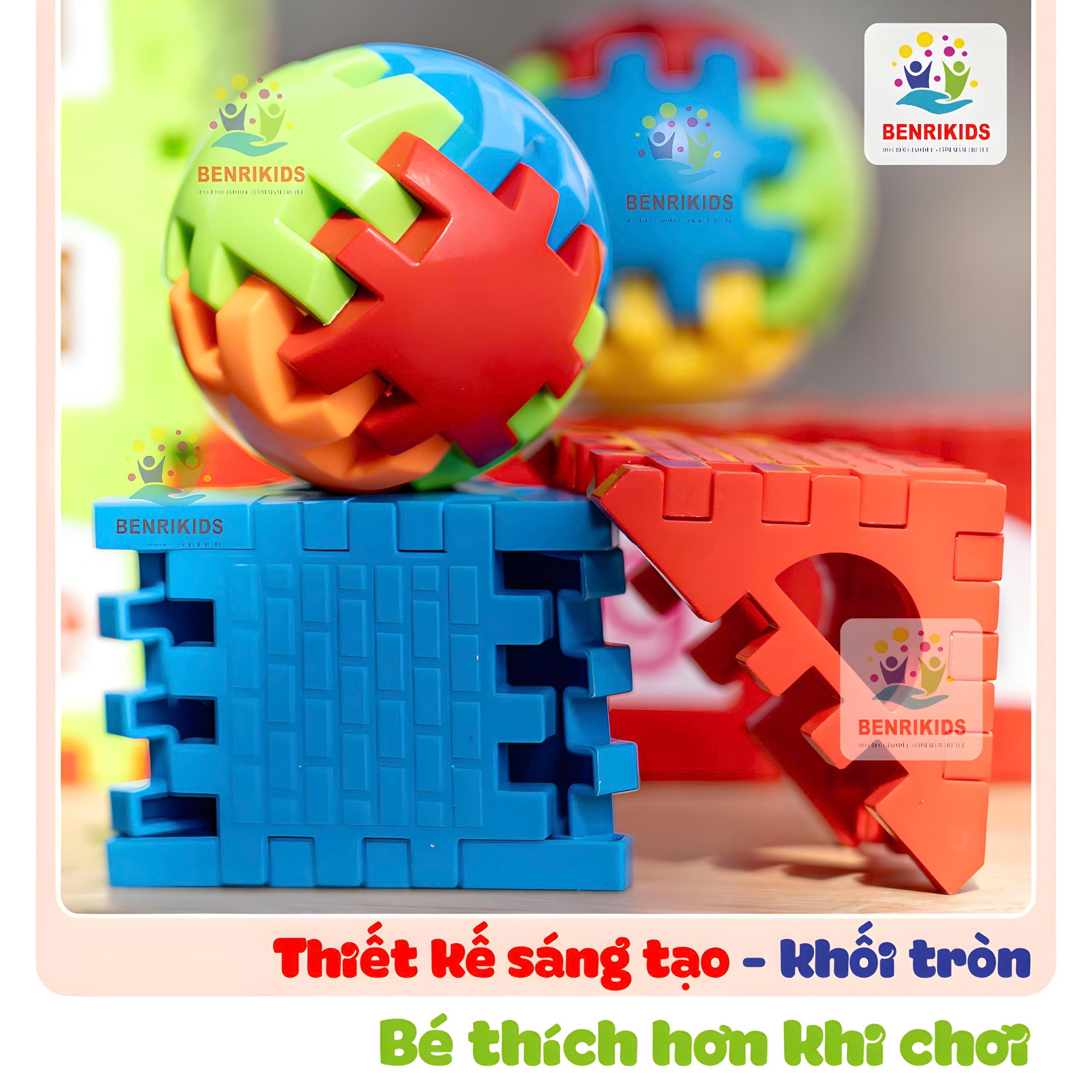 Đồ Chơi Xếp Hình Xây Dựng Bằng Nhựa Benrikids Miếng Ghép To Có Dán Decal Chữ Cái Cho Bé Vừa Chơi Vừa Học
